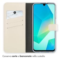 Selencia Cover a libro in vera pelle Samsung Galaxy A16 - Greige