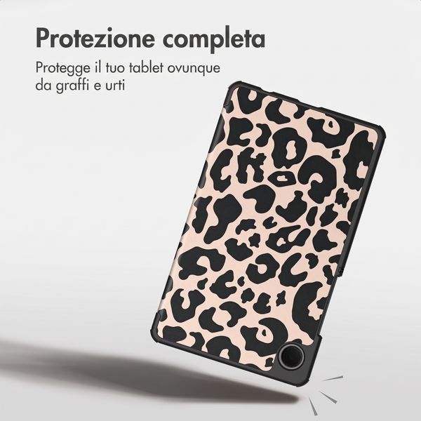 imoshion Cover Trifold Design Samsung Galaxy Tab A11 / A9 8.7 pollici - Leopard