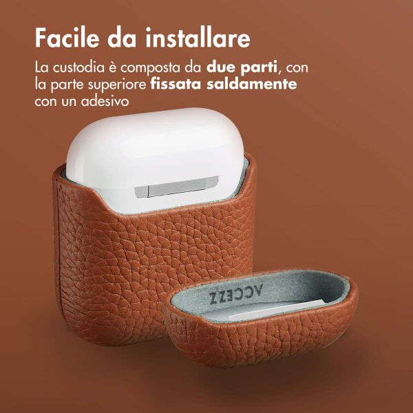 Accezz Cover in vera pelle  Apple Airpods 1 / 2 - Cognac