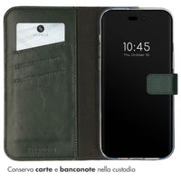 Selencia Cover a libro in vera pelle Apple iPhone 14 Pro Max - Verde