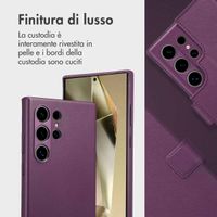 Accezz Cover in pelle 2 in 1 con MagSafe Samsung Galaxy S24 Ultra - Heath Purple