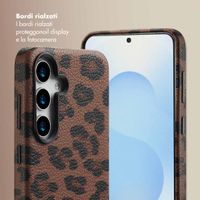 Selencia Cover Sabi Stampa pantera con MagSafe Samsung Galaxy S25 - Mocha Brown