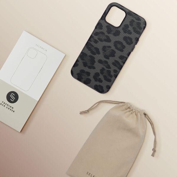 Selencia Cover Sabi Stampa pantera con MagSafe Apple iPhone 12 (Pro) - Midnight Black