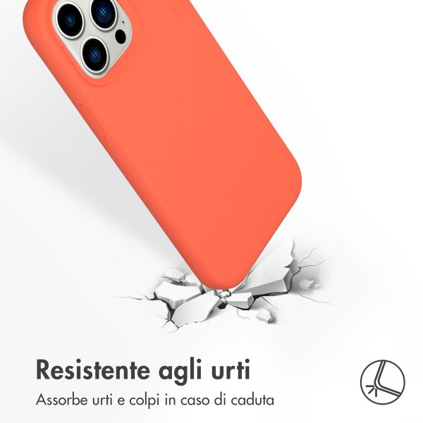 Accezz Cover in silicone liquido con MagSafe Apple iPhone 14 Pro Max - Nectarine