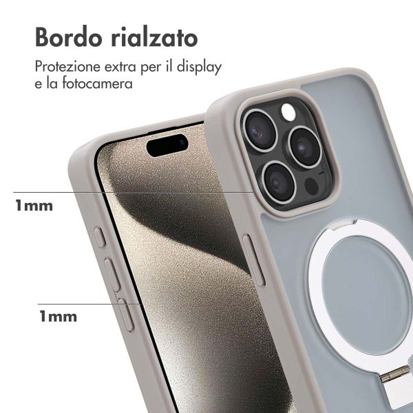 Accezz Cover con anello e supporto con MagSafe Apple iPhone 15 Pro Max - Grigio