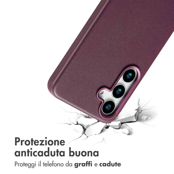 Accezz Cover in Pelle con MagSafe Samsung Galaxy S25 Plus - Heath Purple