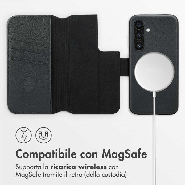Accezz Cover in pelle 2 in 1 con MagSafe Samsung Galaxy S24 - Onyx Black
