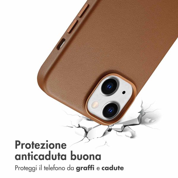 Accezz Cover in Pelle con MagSafe Apple iPhone 15 - Sienna Brown