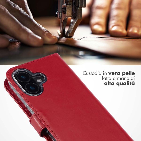 Selencia Cover a libro in vera pelle Apple iPhone 16 Plus - Rosso