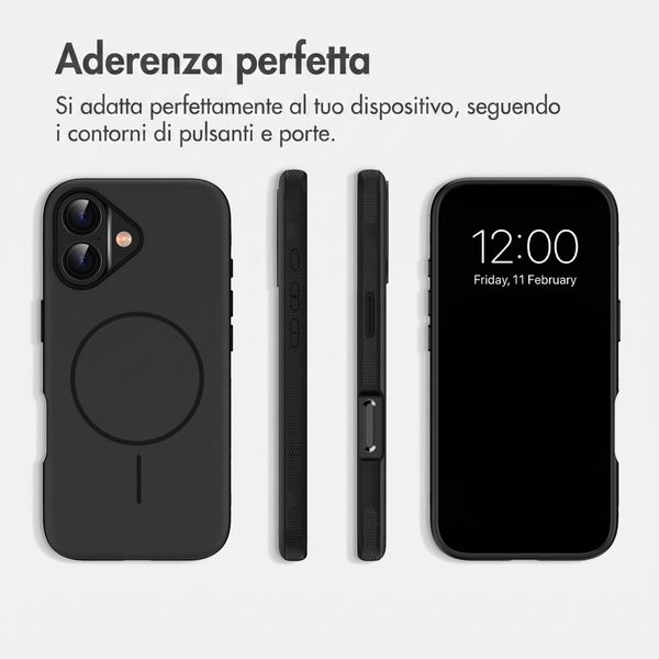 imoshion Cover posteriore Color con Thin MagSafe Ring Apple iPhone 16 - Nero