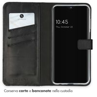 Selencia Cover a libro in vera pelle Samsung Galaxy A25 (5G) - Nero
