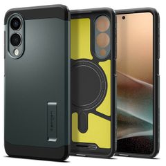 Spigen Cover Posteriore Corazzata Tough con MagSafe Samsung Galaxy S25 Edge - Abyss Green