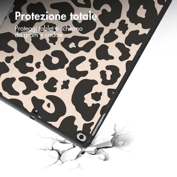 imoshion Cover Trifold Design Apple iPad 6 (2018) 9.7 pollici / iPad 5 (2017) 9.7 pollici / Air 2 (2014)/Air 1 (2013) - Leopard