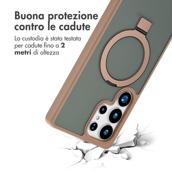 Accezz Cover con anello e supporto con MagSafe Samsung Galaxy S25 Ultra - Marrone