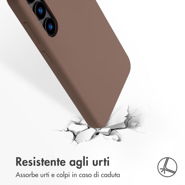 Accezz Cover in silicone liquido con MagSafe Samsung Galaxy S24 - Marrone chiaro