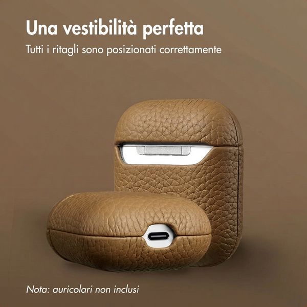 Accezz Cover in vera pelle  Apple Airpods 1 / 2 - Taupe