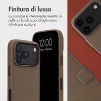 Accezz Cover in pelle 2 in 1 con MagSafe Apple iPhone 18 Pro / 17 Pro - Marrone caffè