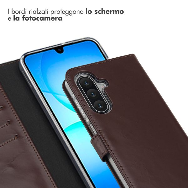 Selencia Cover a libro in vera pelle Samsung Galaxy A17 (5G) / (4G) - Marrone