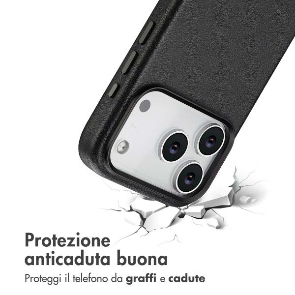 Accezz Cover in Pelle con MagSafe Apple iPhone 17 Pro - Onyx Black