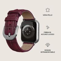 Burga Cinturino in vera pelle Apple Watch | 38/40/41/42 mm - Mobwife / Silver