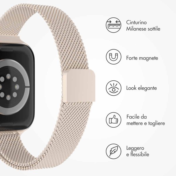 imoshion Cinturino sottile Milanese Apple Watch | 38/40/41/42 mm - Starlight