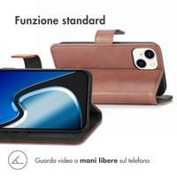 imoshion Cover a libro di Lusso Apple iPhone 15 Plus - Marrone