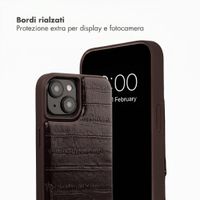 Selencia Nova cover posteriore in vera pelle con portacarte Apple iPhone 15 - Dark Chocolate