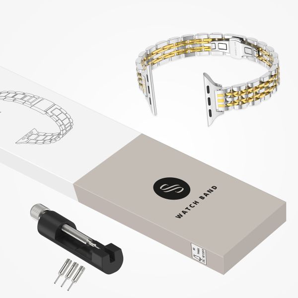 Selencia Cinturino sottile in acciaio ispirato a Jubilee Apple Watch | 38/40/41/42 mm - Argento e Oro