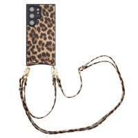 Selencia Cover per telefono Nova con cordino e portacarte Samsung Galaxy S24 Ultra - Leopard