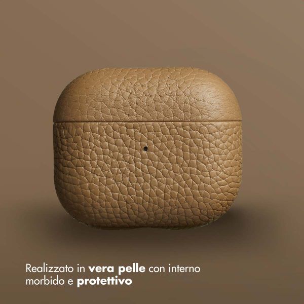 Accezz Cover in vera pelle  Apple Airpods 3 - Taupe