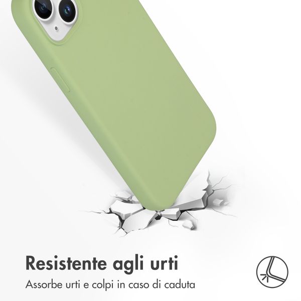 Accezz Cover in silicone liquido con MagSafe Apple iPhone 15 Plus - Verde