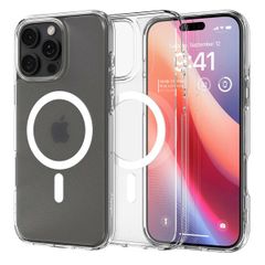Spigen Cover Posteriore Ultra Ibrida con MagSafe Apple iPhone 16 Pro - Frost Clear
