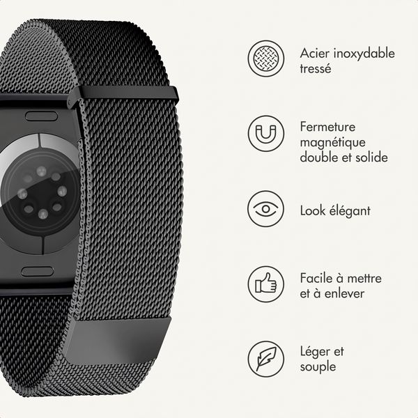 imoshion Milanees magnetisch bandje Apple Watch | 44/45/46/49 mm - Zwart