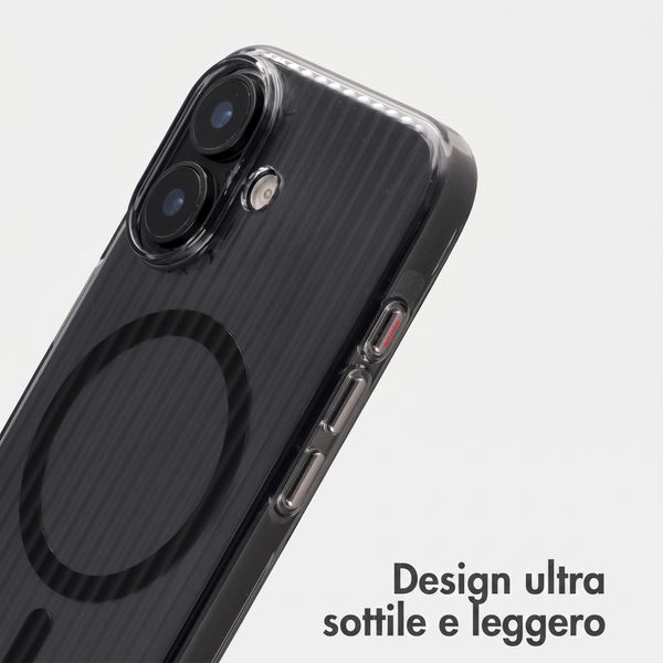 Accezz Cover Lite con MagSafe | Fluted | Apple iPhone 16 - Nero