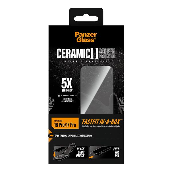 PanzerGlass Pellicola protettiva Ceramic FastFit in scatola Apple iPhone 18 Pro / 17 Pro
