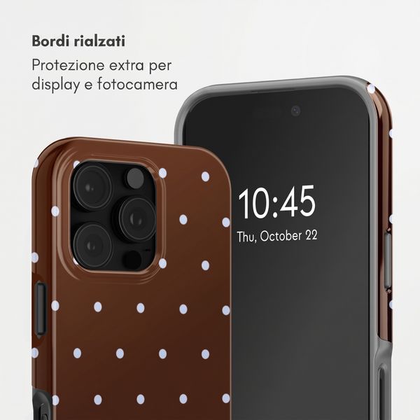 Selencia Cover posteriore Vivid con MagSafe Apple iPhone 16 Pro - Happy Dots Chocolate
