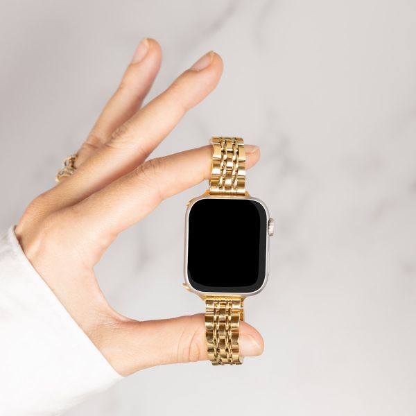 Selencia Cinturino sottile in acciaio ispirato a Jubilee Apple Watch | 38/40/41/42 mm - Oro