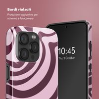Selencia Cover posteriore Vivid con MagSafe Apple iPhone 15 Pro - Wavy Swirl Pink Plum