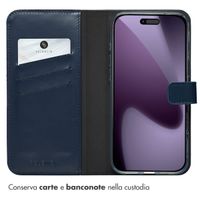 Selencia Cover a libro in vera pelle Apple iPhone 17 Pro Max - Blu