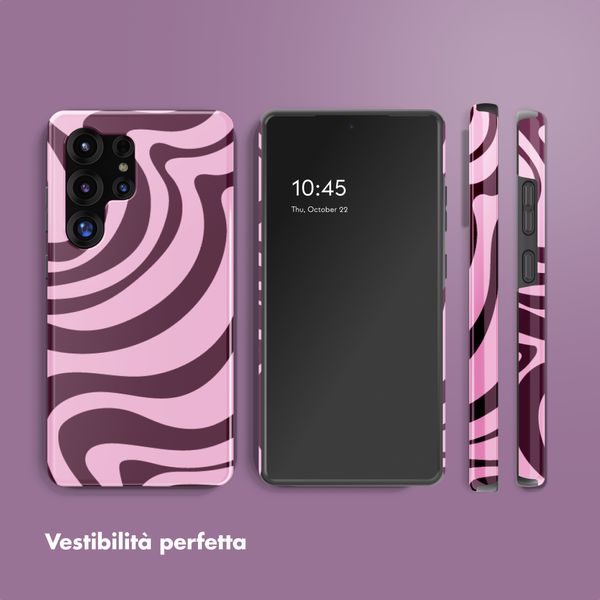 Selencia Cover posteriore Vivid con MagSafe Samsung Galaxy S25 Ultra - Wavy Swirl Pink Plum