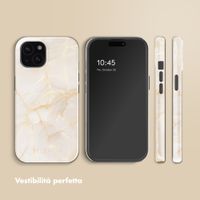 Selencia Cover posteriore Vivid con MagSafe Apple iPhone 15 - Golden Beige Marble