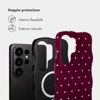 Selencia Cover Vivid Wavy con MagSafe Samsung Galaxy S26 Ultra - Happy Dots Burgundy