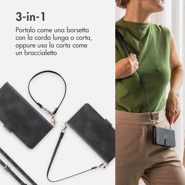imoshion Cover a libro con Cordino Samsung Galaxy A25 (5G) - Nero