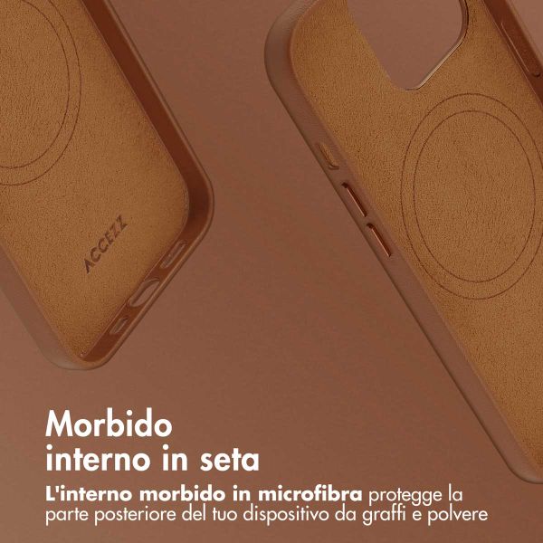 Accezz Cover in Pelle con MagSafe Apple iPhone 13 Pro - Sienna Brown