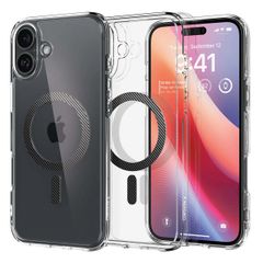 Spigen Cover Posteriore Ultra Ibrida con MagSafe Apple iPhone 16 - Carbon Fiber