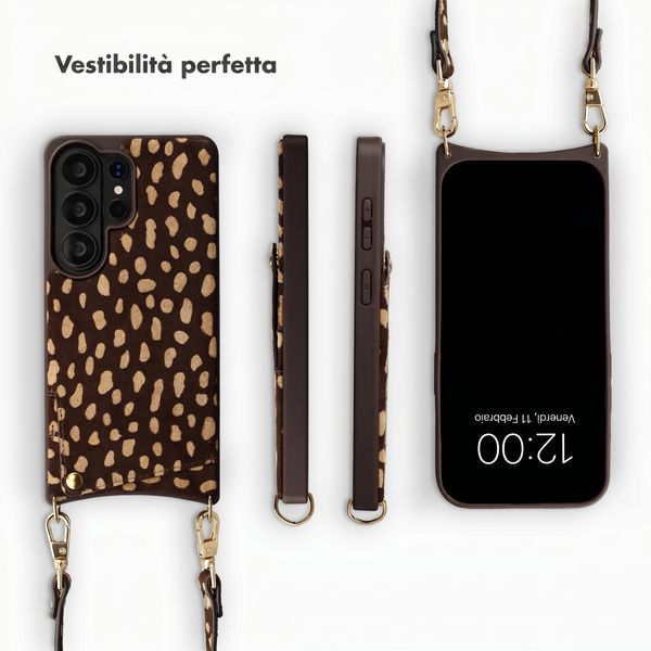 Selencia Nova cover posteriore in vera pelle con portacarte Samsung Galaxy S26 Ultra - Fawn Chic