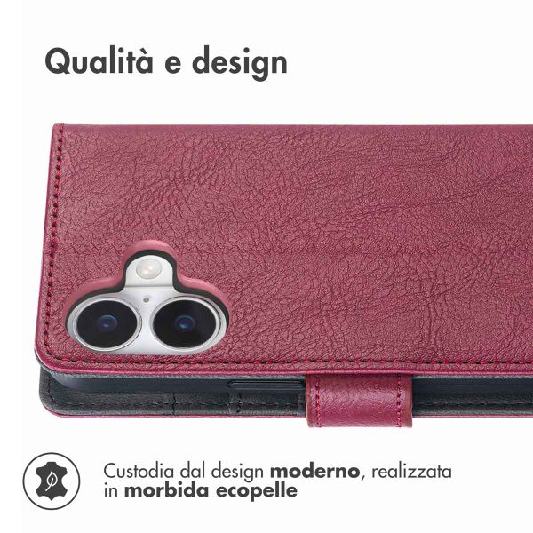 imoshion Cover a libro di Lusso Apple iPhone 16 - Bordeaux