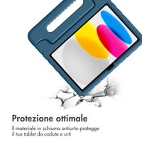 imoshion Cover Posteriore Kidsproof con Maniglia Apple iPad 11 (2025) 11 pollici A16 / iPad 10 (2022) 10.9 pollici - Blu scuro