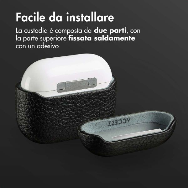 Accezz Cover in vera pelle  Apple Airpods 3 - Nero