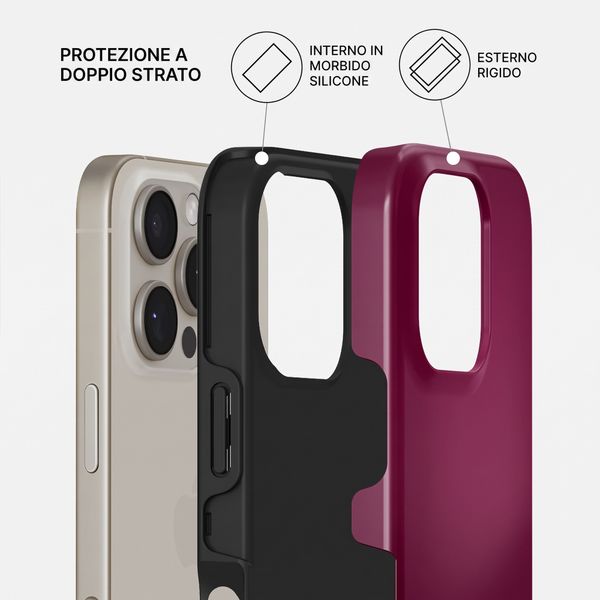 Burga Cover Posteriore Resistente con MagSafe Apple iPhone 16 Pro - Dark Cherry